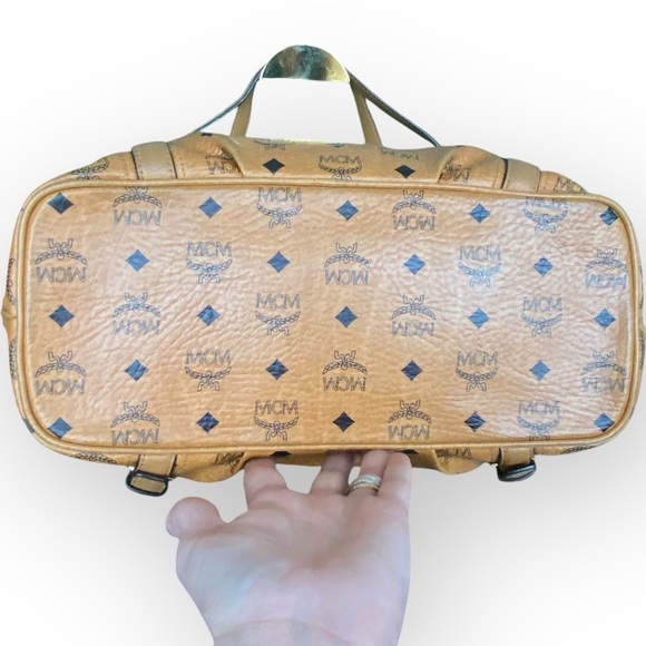 MCM Tan Visetos Convertible Shopper Tote Bag - Picture 4 of 16